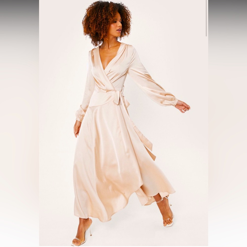 Nasty Gal Satin Maxi Dress with Cowl Back